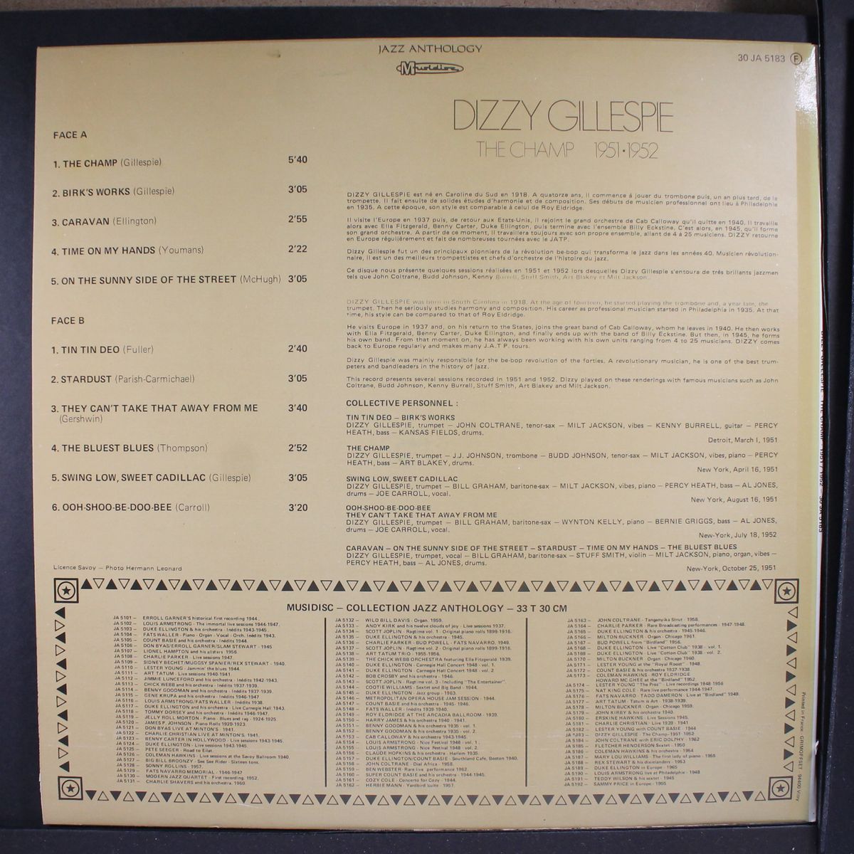 the champ, 1951-1952 by DIZZY GILLESPIE