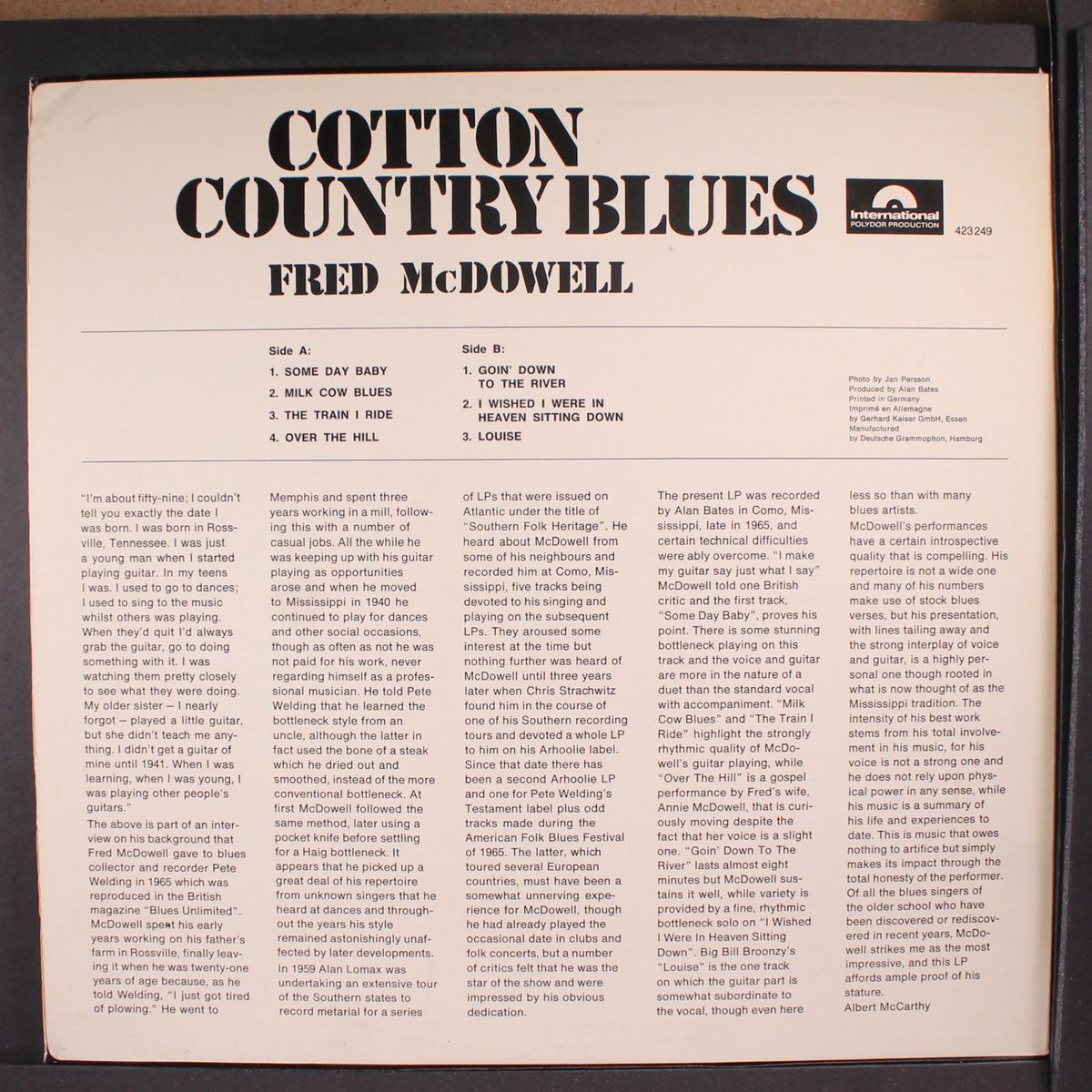 cotton country blues by FRED MCDOWELL