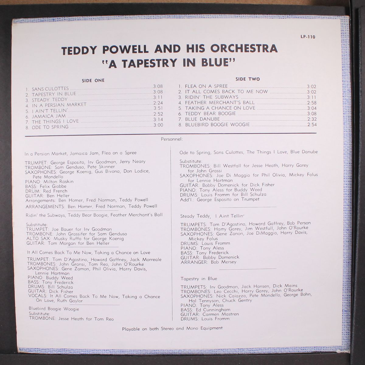 tapestry in blue by TEDDY POWELL
