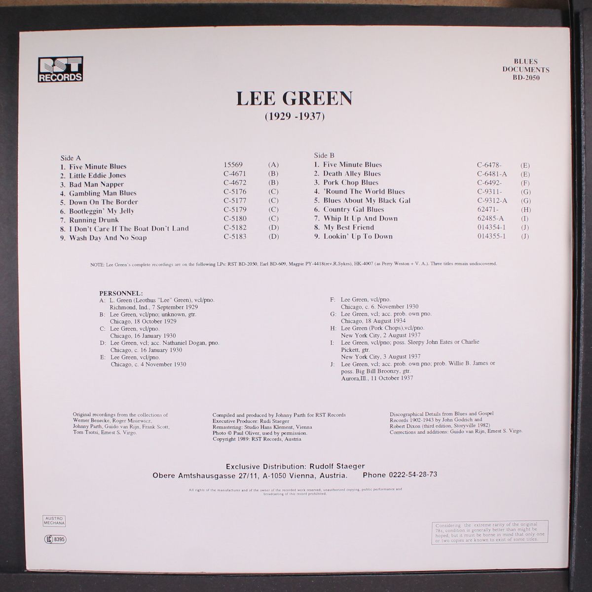 1929-37, the remaining titles by LEE GREEN
