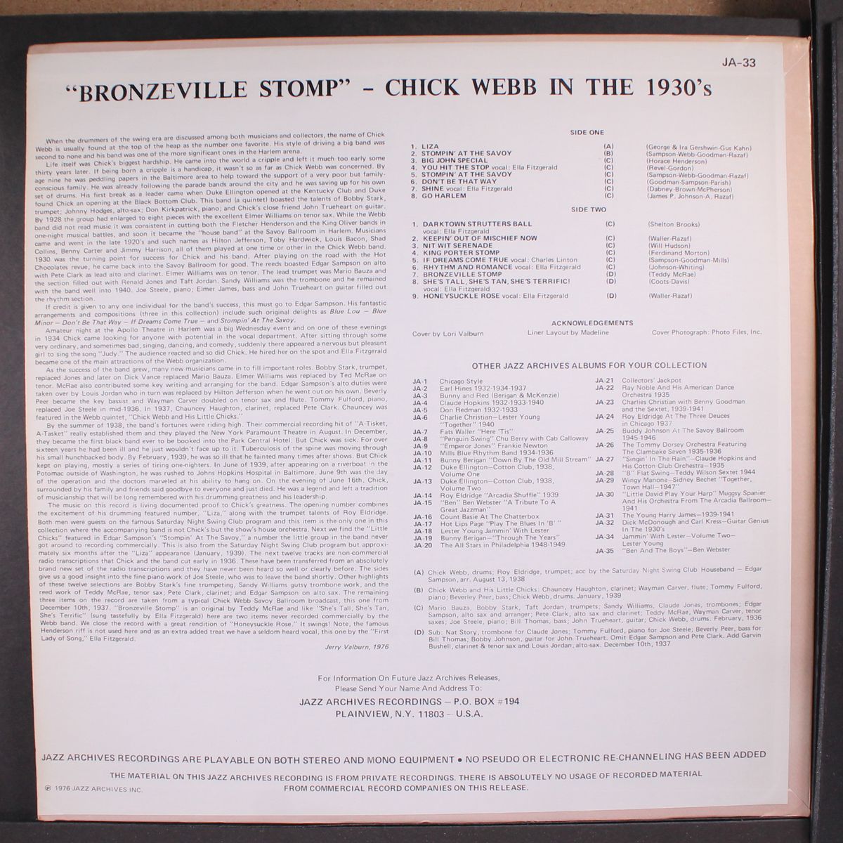 bronzeville stomp by CHICK WEBB
