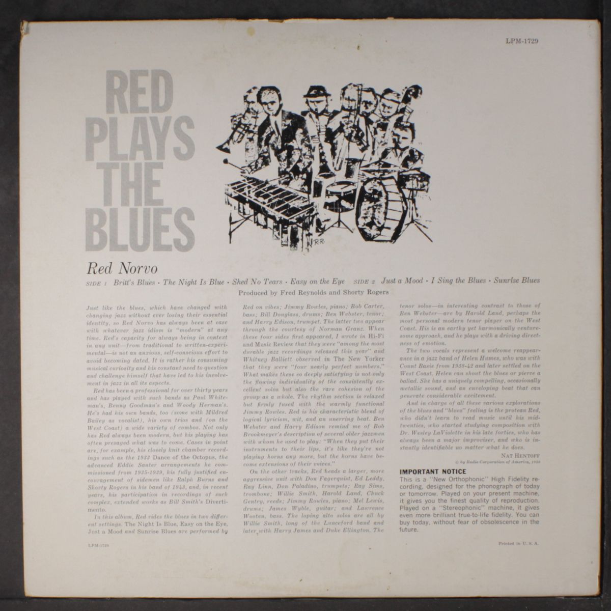 red plays the blues by RED NORVO