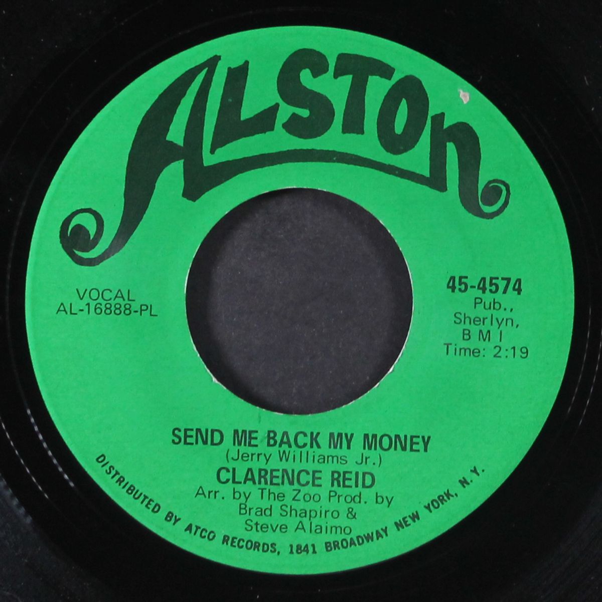 send me back my money / nobody but you babe by CLARENCE REID