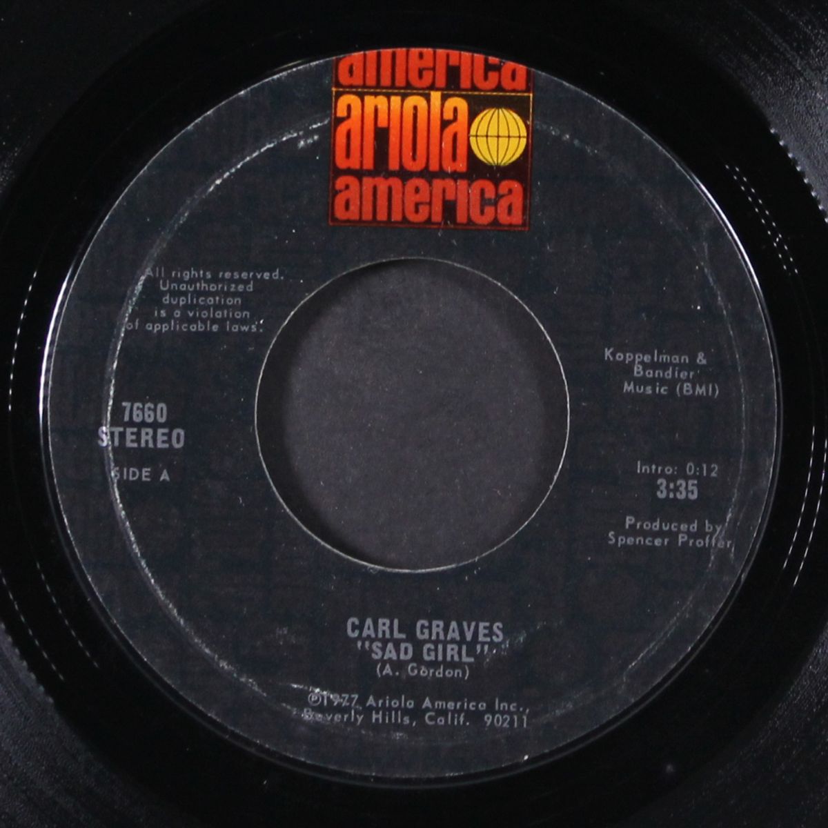 sad girl / walk in love by CARL GRAVES