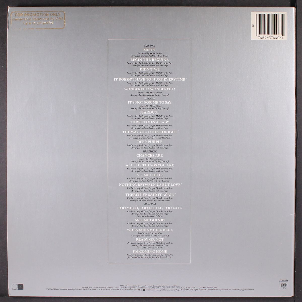 the first 25 years, silver anniversary by JOHNNY MATHIS