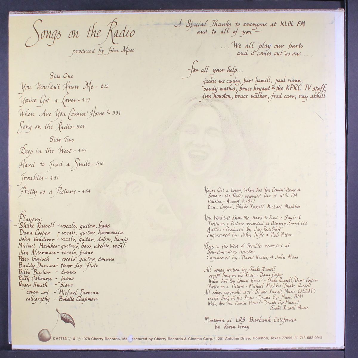 songs on the radio by SHAKE RUSSELL & DANA COOPER