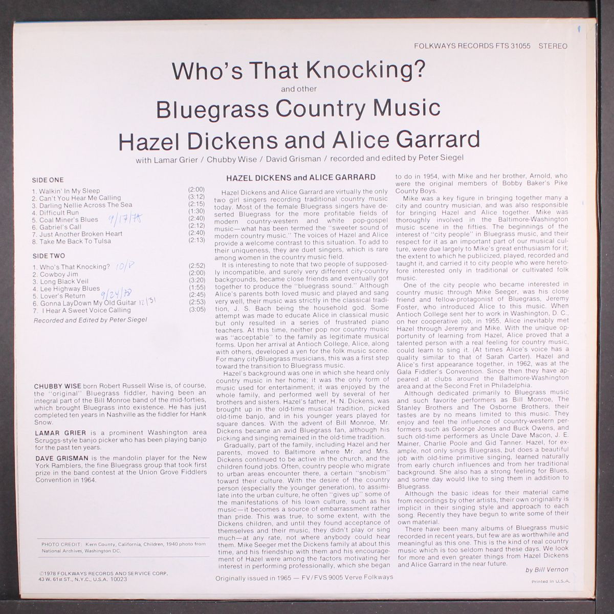 who's that knocking? by HAZEL DICKENS & ALICE GERRARD