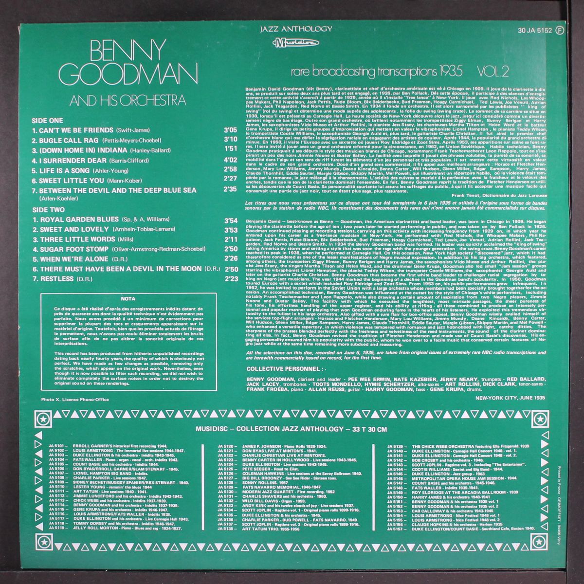 rare broadcasting transcriptions 1935, vol. 2 by BENNY GOODMAN