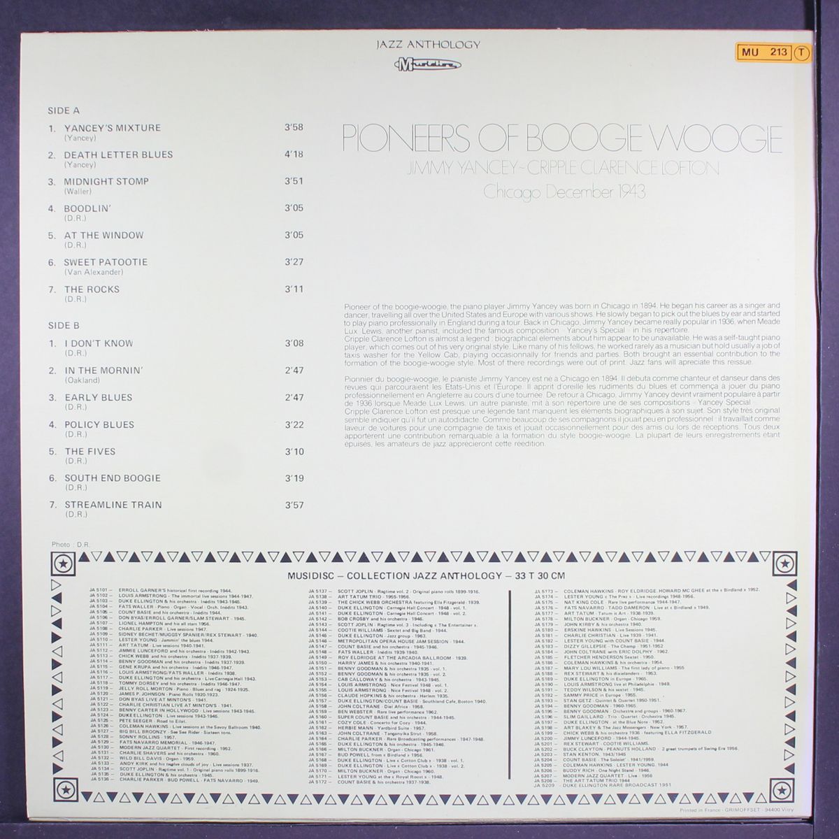 pioneers of boogie woogie by JIMMY YANCEY / CRIPPLE CLARENCE LOFTON