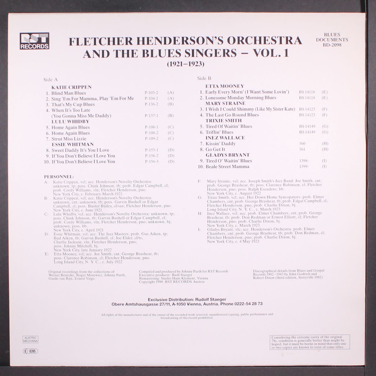 vol. 1 by FLETCHER HENDERSON & BLUES SINGERS