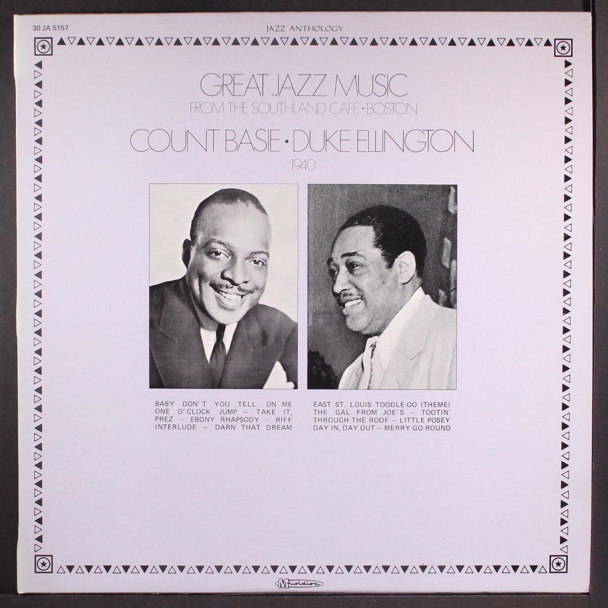 great jazz music from the southland cafe, boston by COUNT BASIE / DUKE ELLINGTON