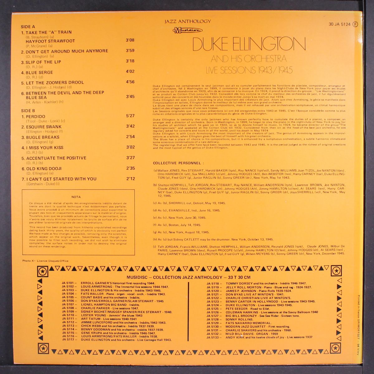 live sessions 1943/1945 by DUKE ELLINGTON