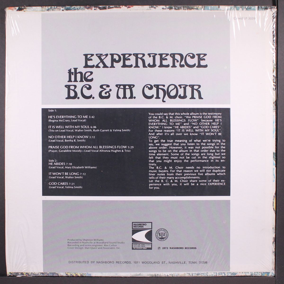 experience by B.C. & M. CHOIR