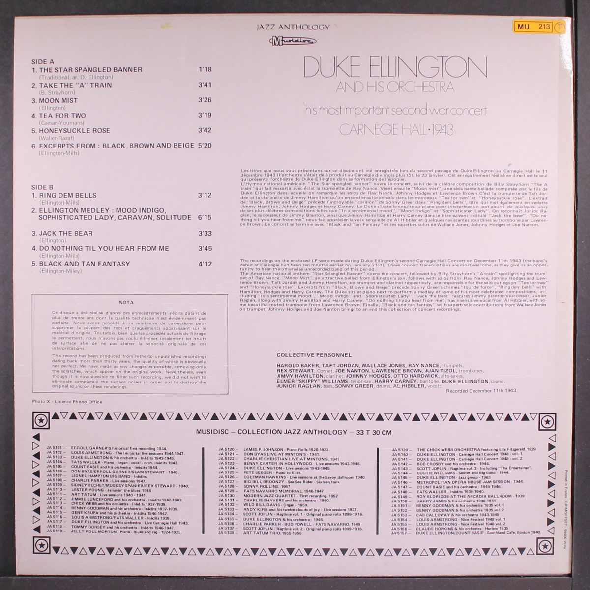 carnegie hall, 1943 by DUKE ELLINGTON
