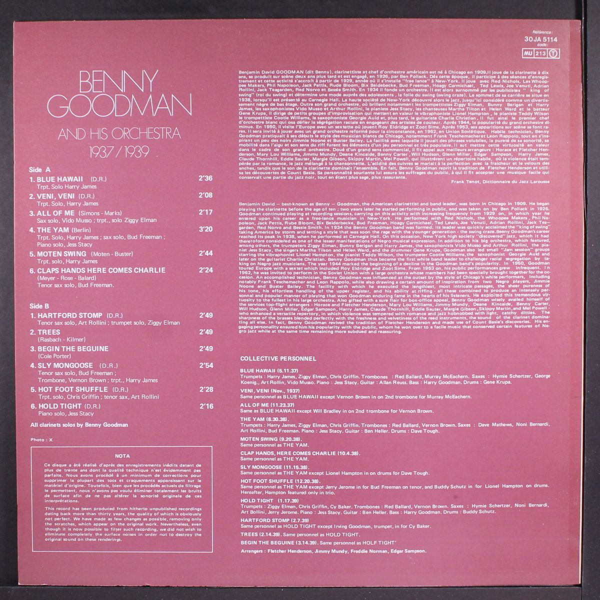 1937/1939 by BENNY GOODMAN