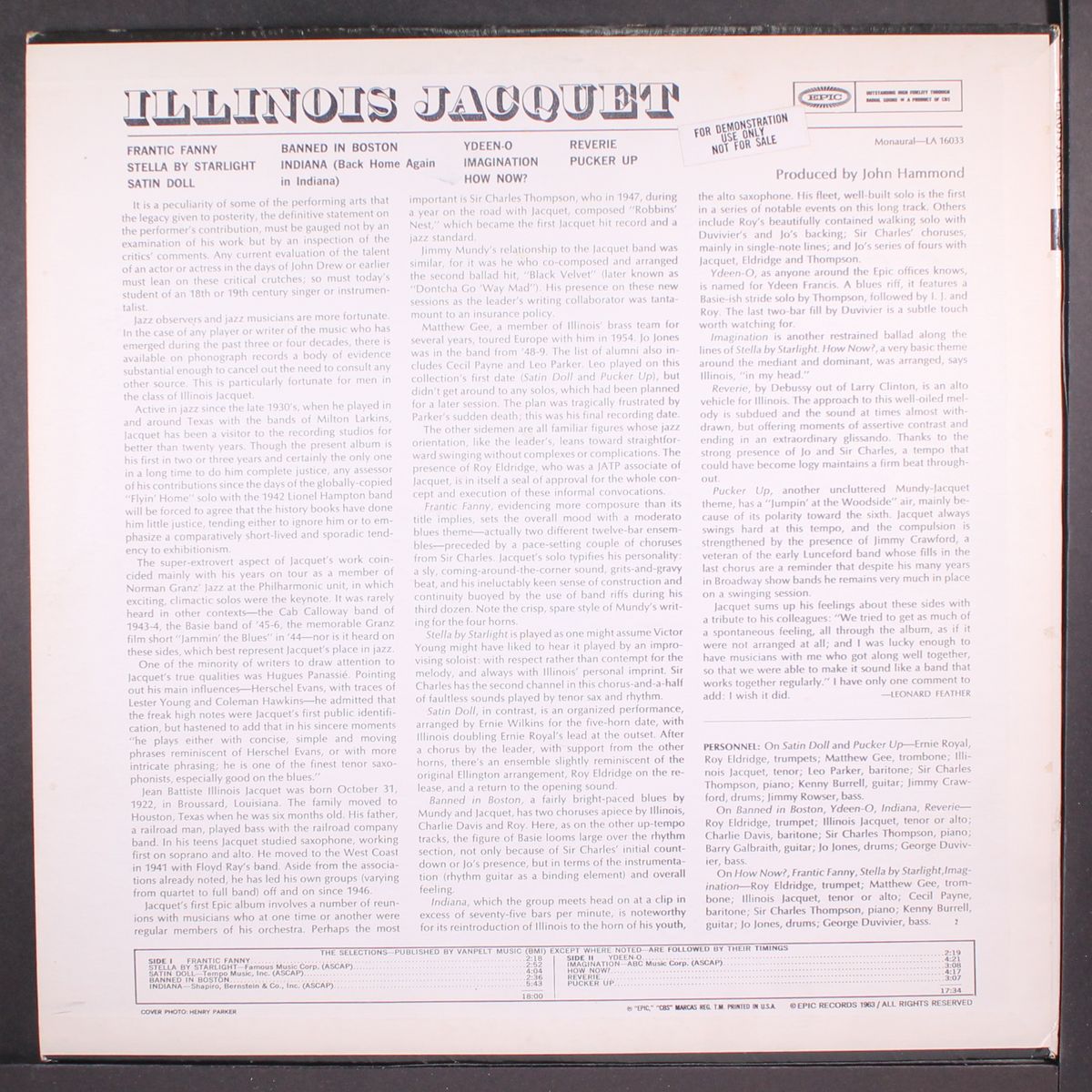 illinois jacquet by ILLINOIS JACQUET