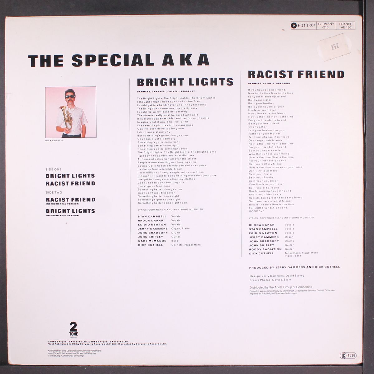 racist friend / bright lights by SPECIAL AKA