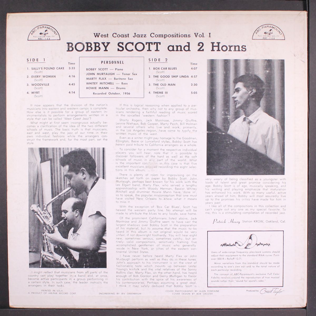 west coast jazz compositions, vol. 1 by BOBBY SCOTT