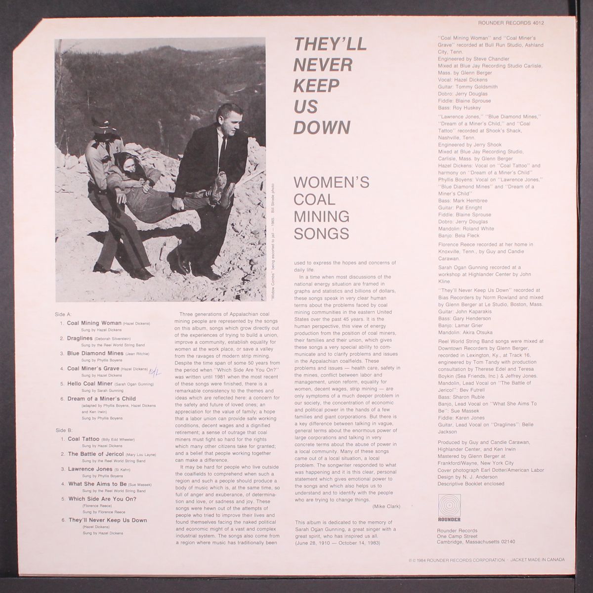 they'll never keep us down; women's coal mining songs by VARIOUS