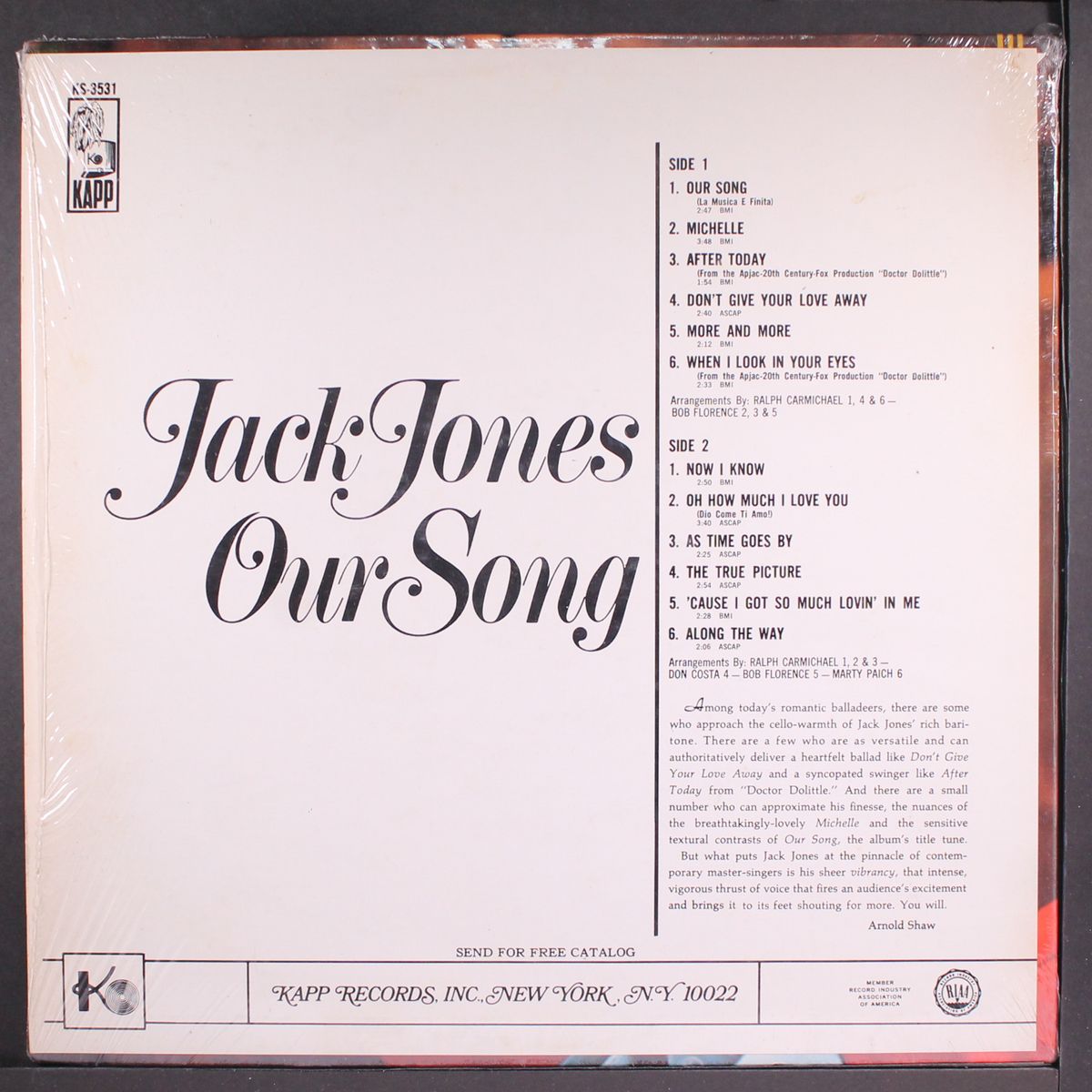 our song by JACK JONES