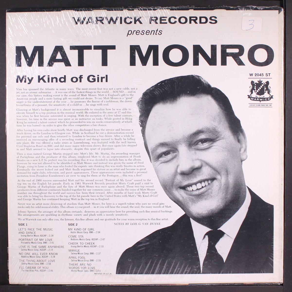 my kind of girl by MATT MONRO