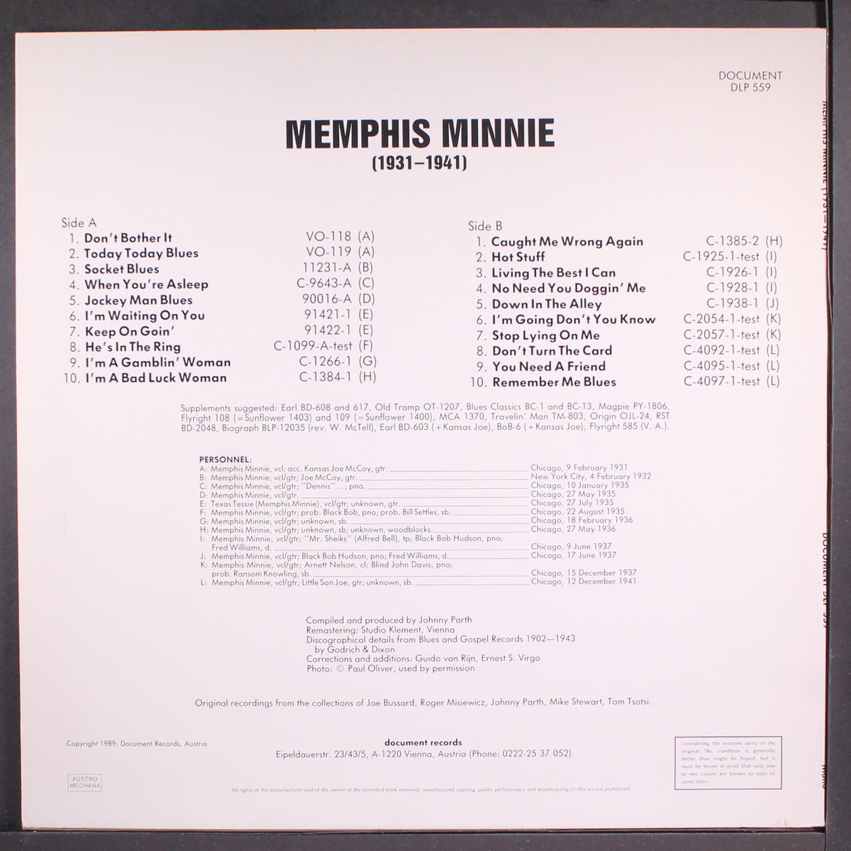 keep on goin', 1931-1941 by MEMPHIS MINNIE