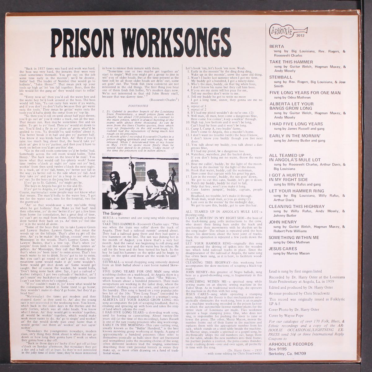prison worksongs by VARIOUS