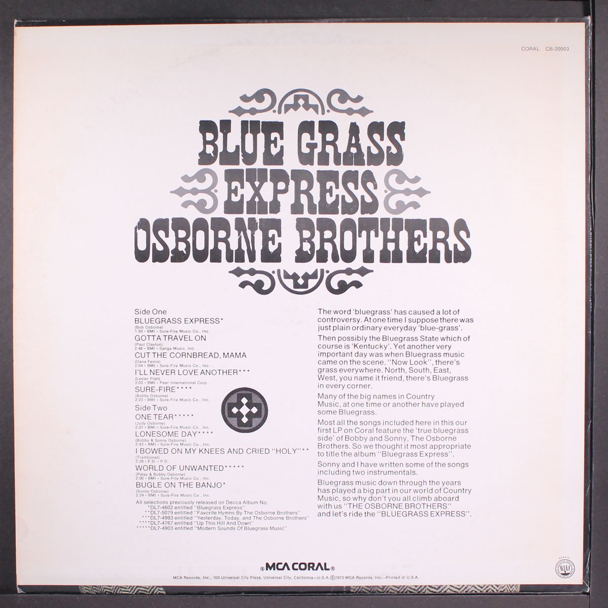 bluegrass express by OSBORNE BROTHERS