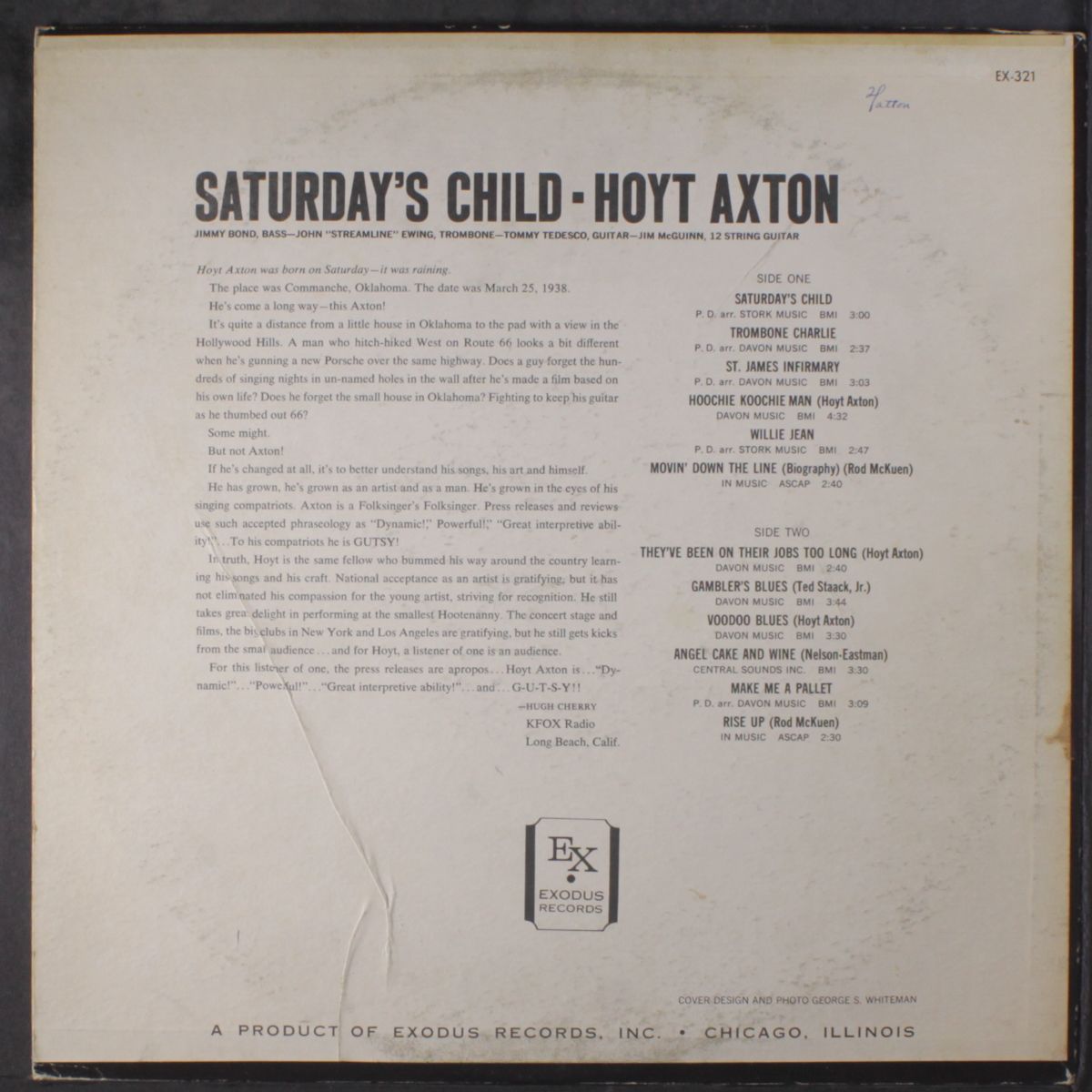 saturday's child by HOYT AXTON