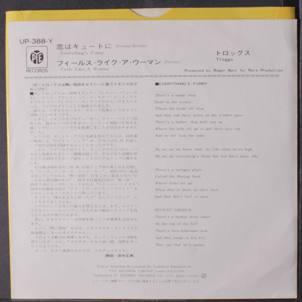 everything's funny / feels like a woman by TROGGS