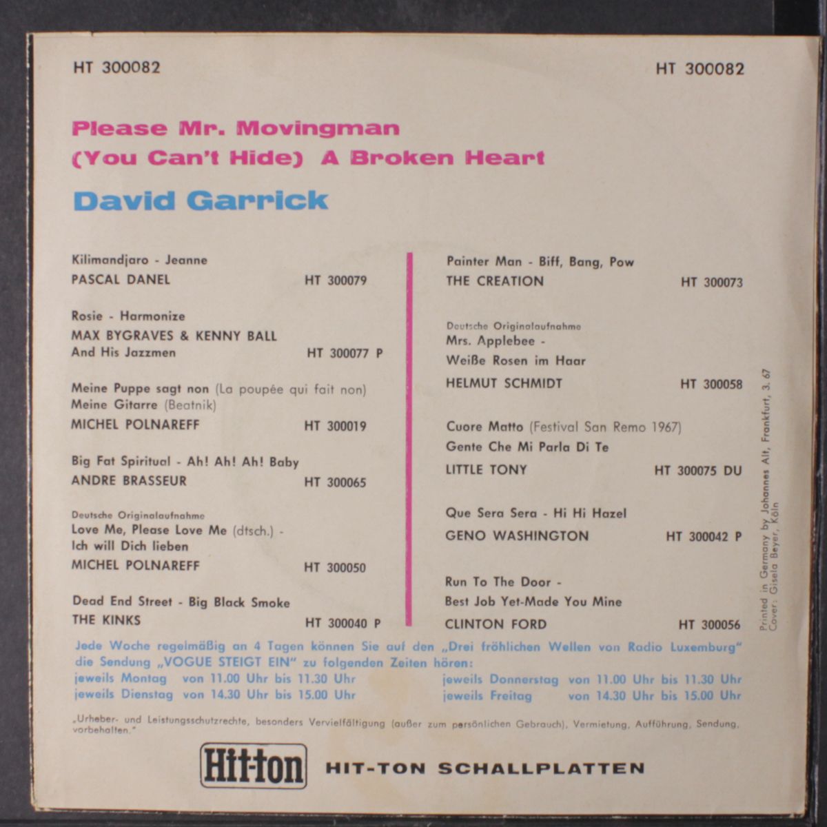 please mr. movingman / (you can't hide a broken heart) by DAVID GARRICK