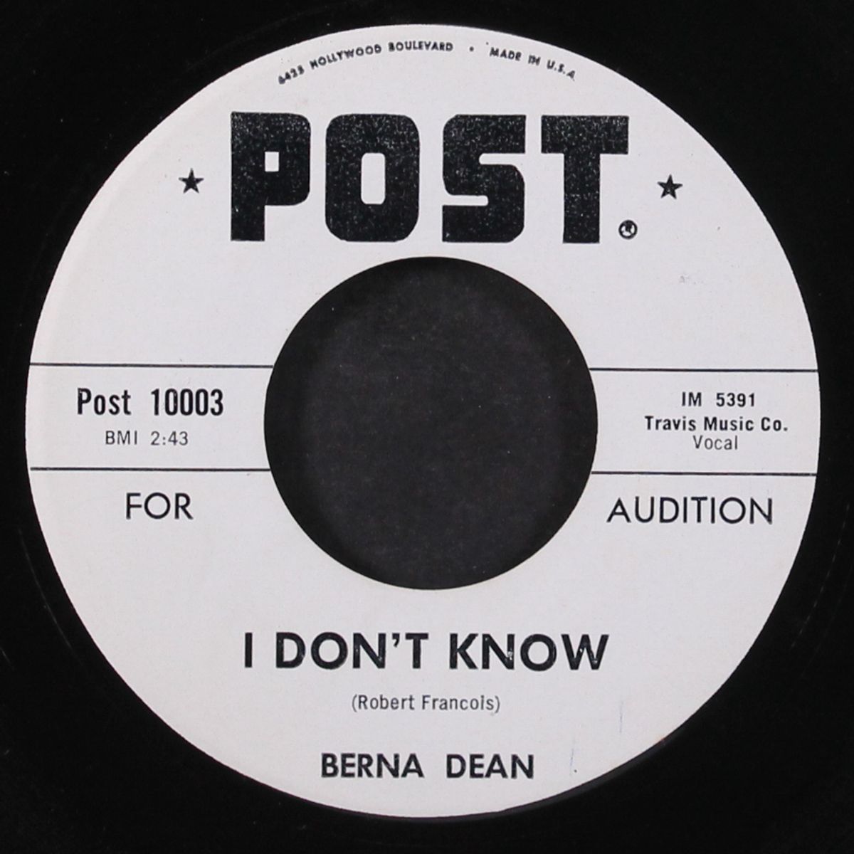 whispering wind / i don't know by BERNA DEAN