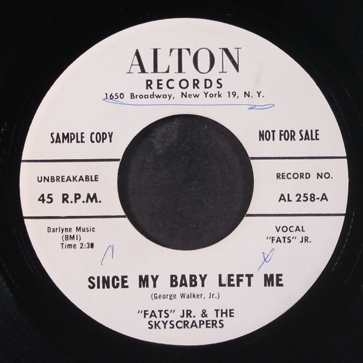 you know i love you baby / since my baby left me by FATS JR. & SKYSCRAPERS
