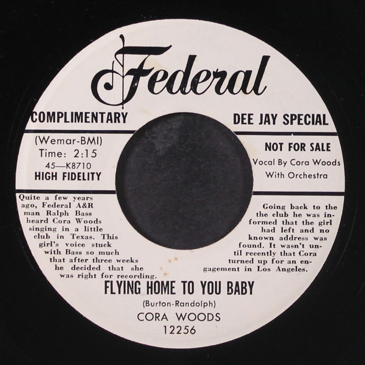 flying home to you baby / father forgive him by CORA WOODS