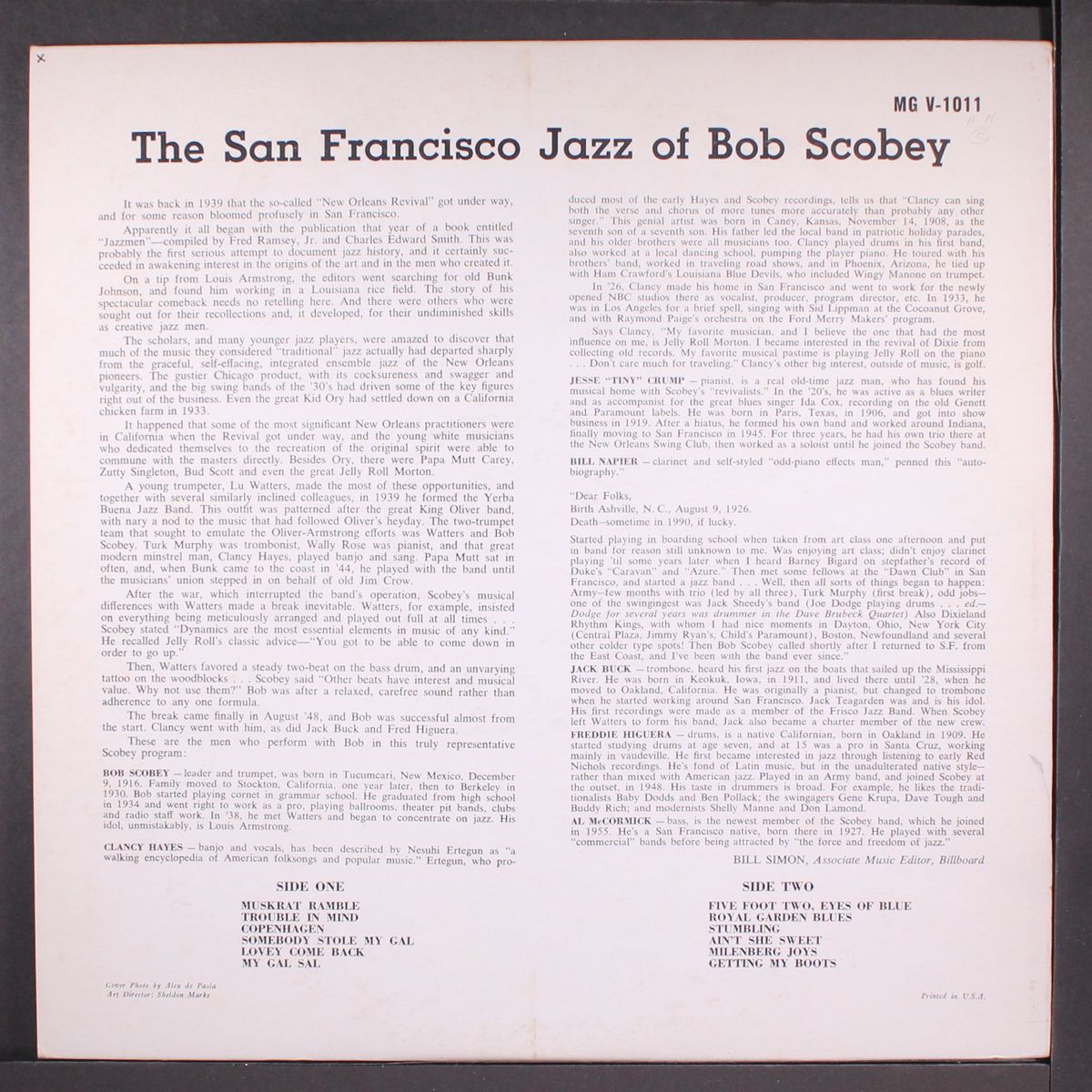 the san francisco jazz of by BOB SCOBEY