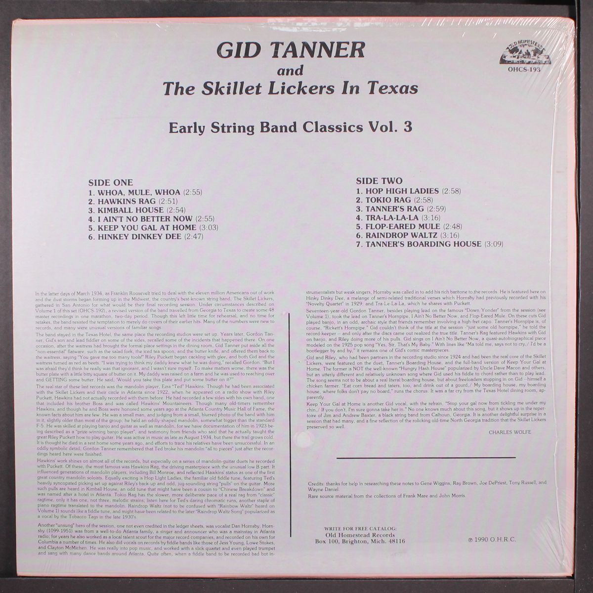early string band classics, vol. 3 by GID TANNER & SKILLET LICKERS