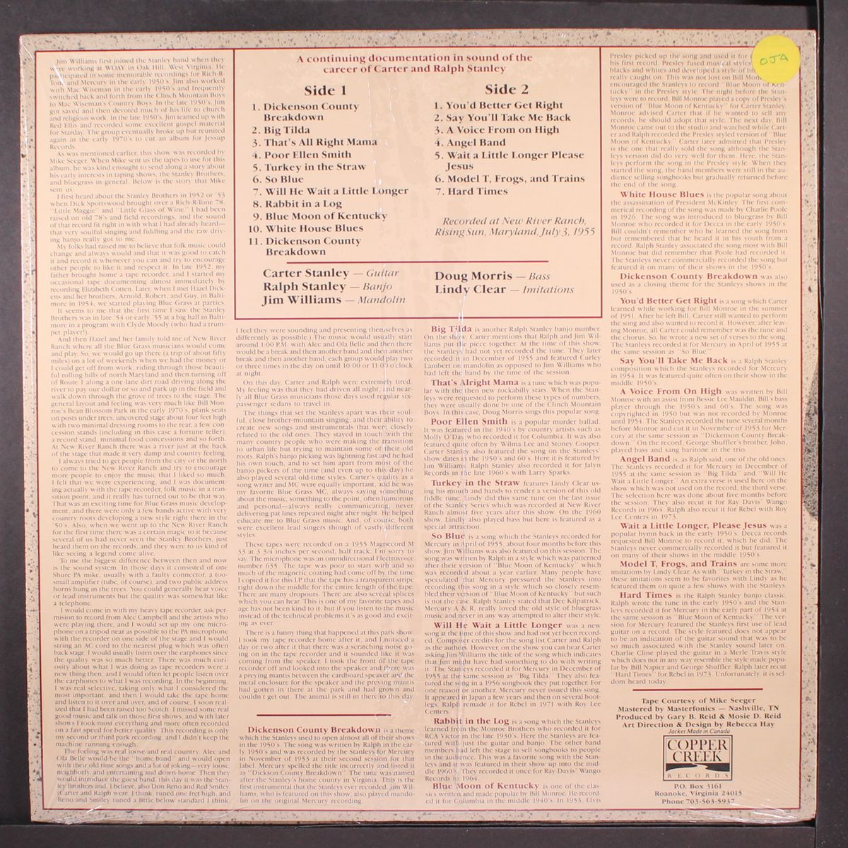 stanley series vol. 1, number 3; new river ranch '55 by STANLEY BROTHERS