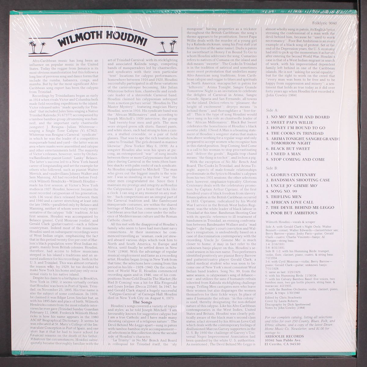 calypso classics from trinidad by WILMOTH HOUDINI