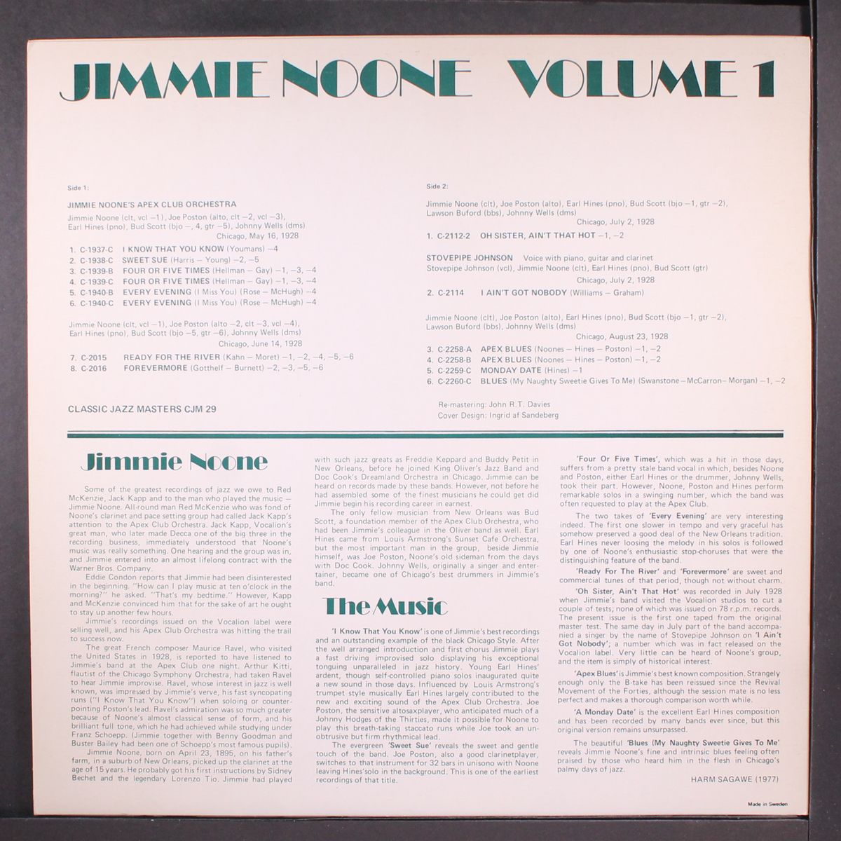 volume 1 by JIMMIE NOONE