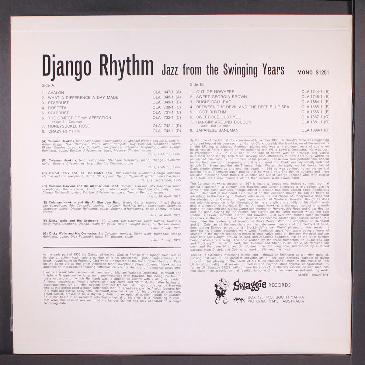 django rhythm 1935-37 by DJANGO REINHARDT