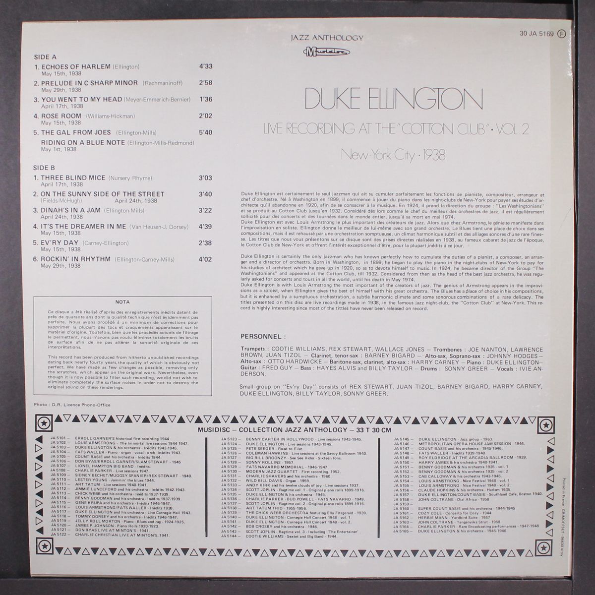 live recording at the cotton club, vol. 2 by DUKE ELLINGTON