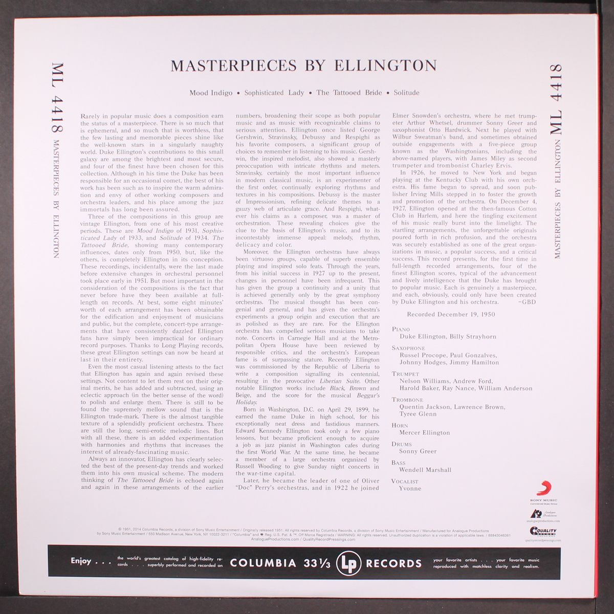 masterpieces by ellington by DUKE ELLINGTON