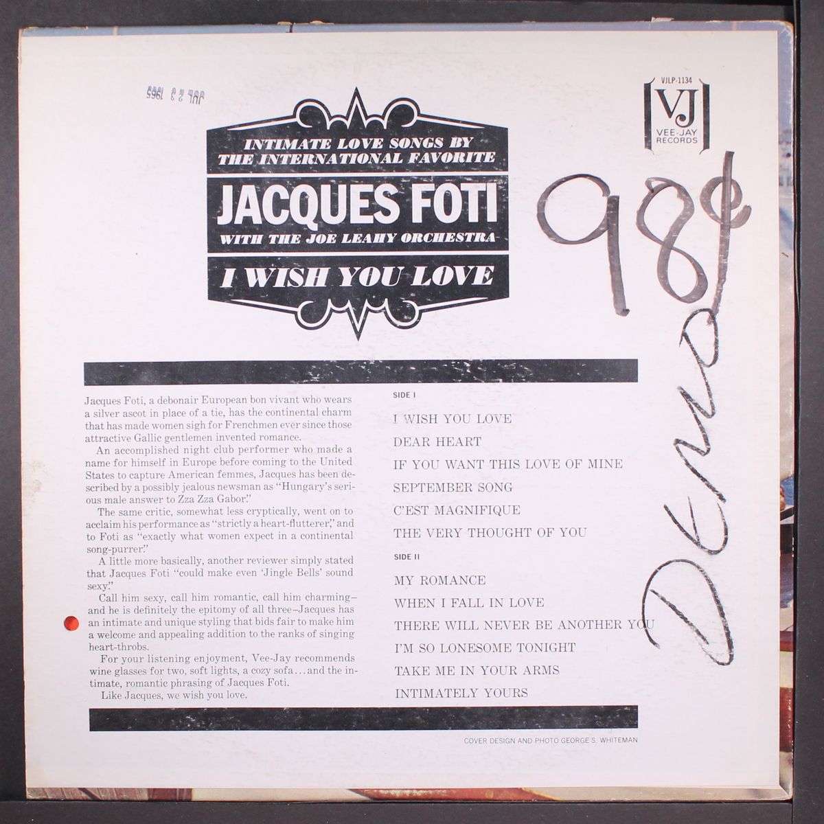 i wish you love by JACQUES FOTI