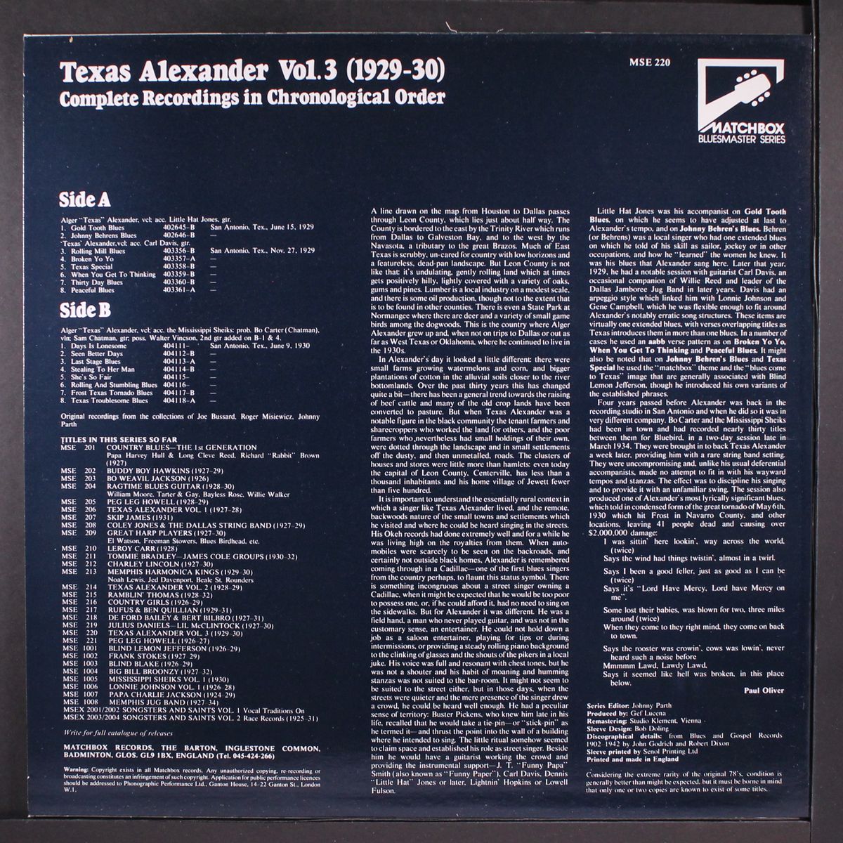 complete recordings in chronological order, vol. 3 by TEXAS ALEXANDER