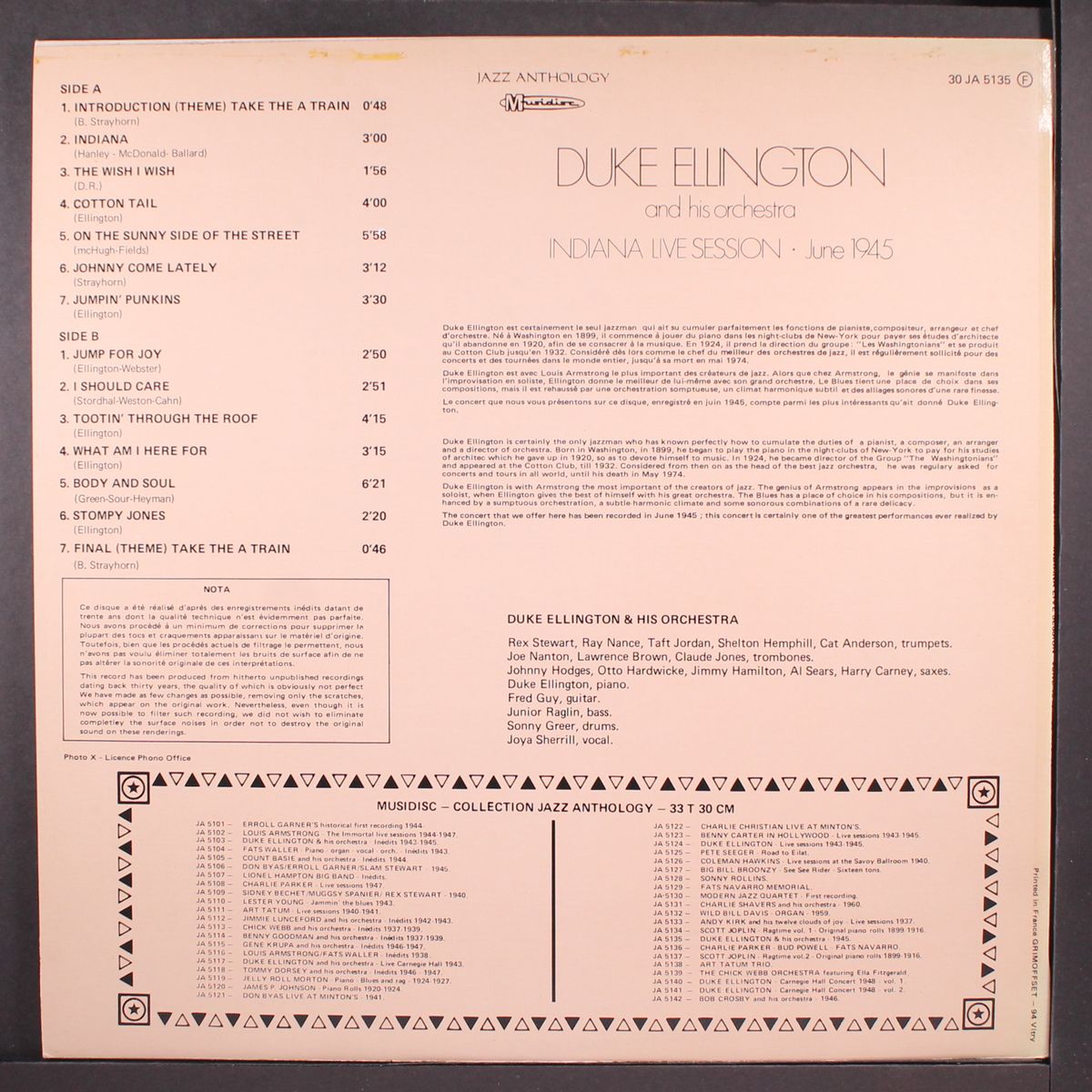 indiana live session, june 1945 by DUKE ELLINGTON
