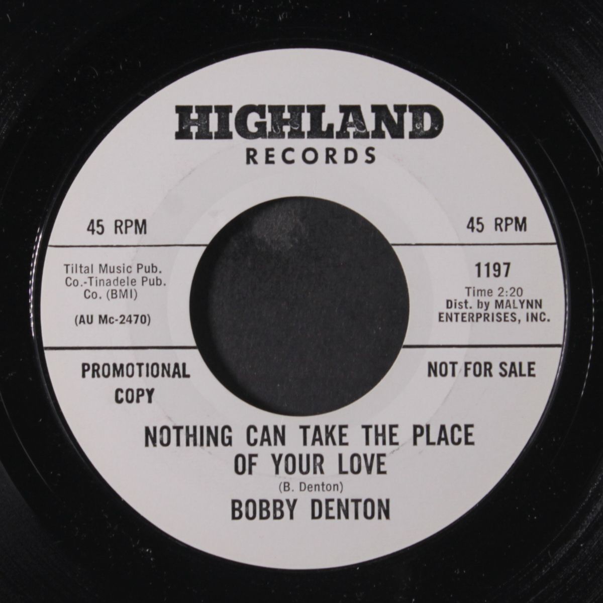 nothing can take the place of your love / that's the way i want it to by BOBBY DENTON