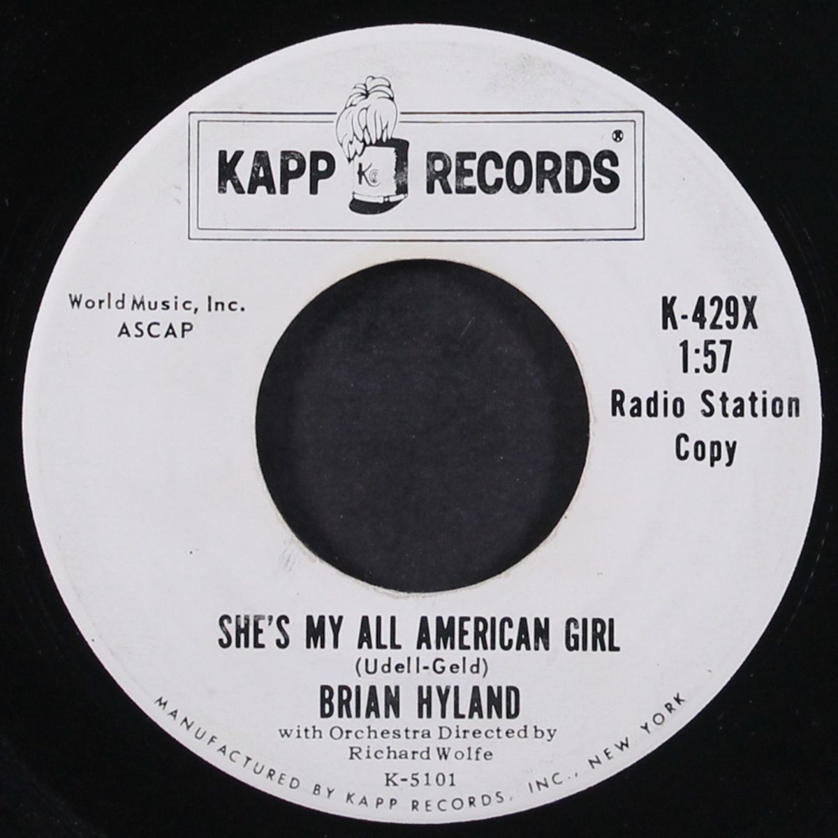 she's my all american girl by BRIAN HYLAND