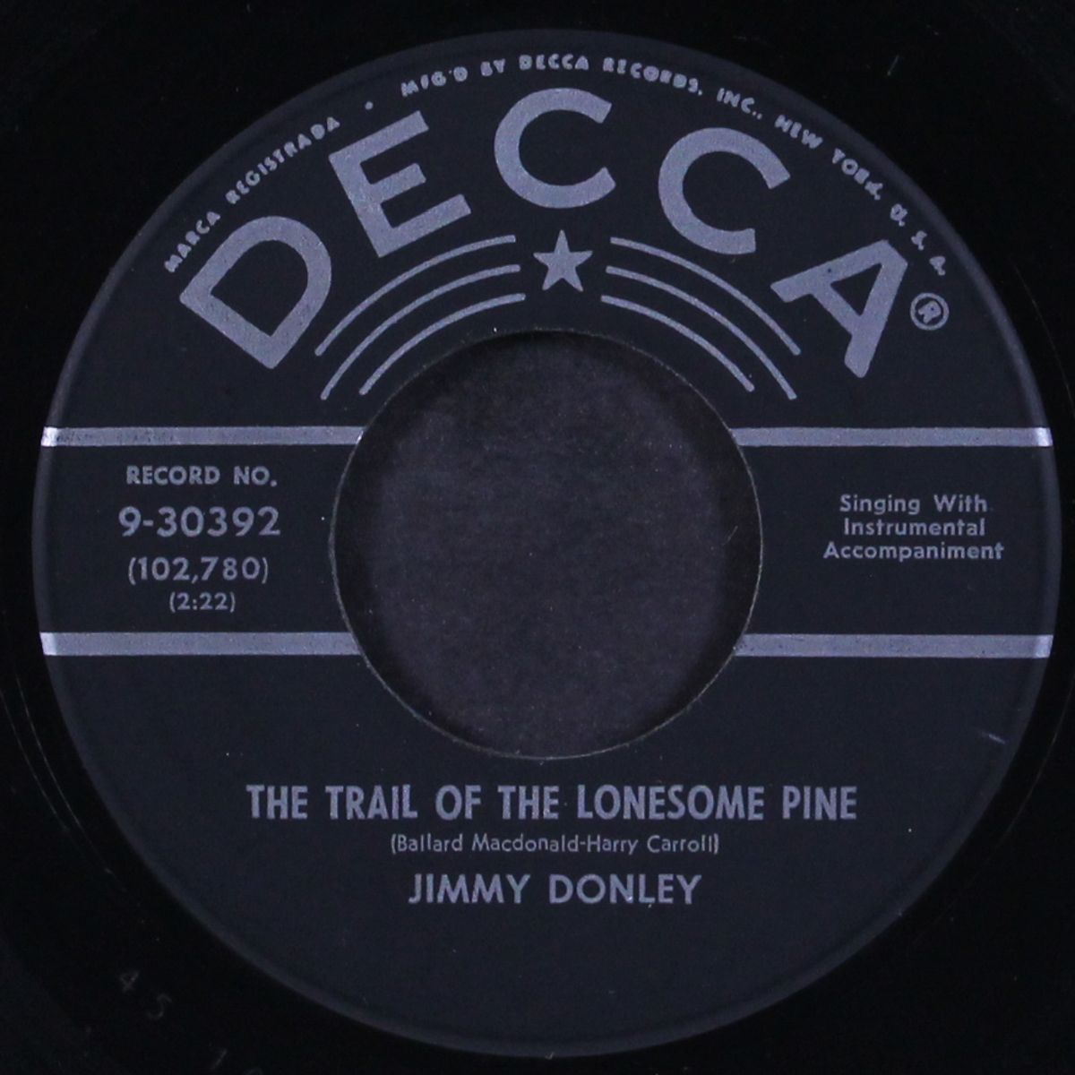 south of the border / the trail of the lonesome pine by JIMMY DONLEY