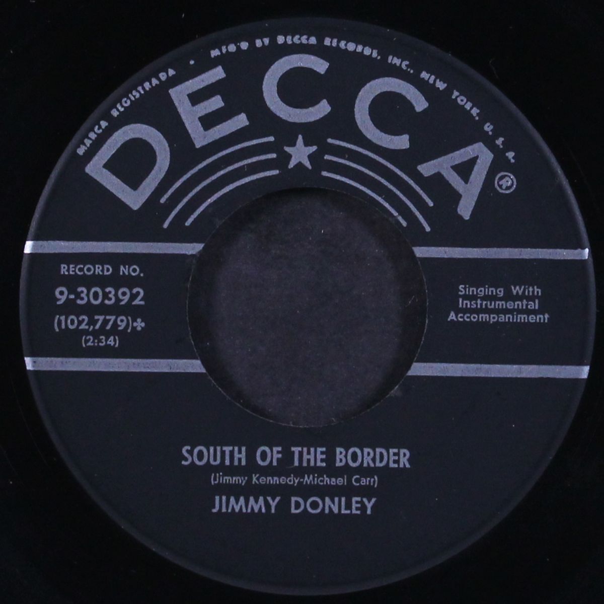 south of the border / the trail of the lonesome pine by JIMMY DONLEY