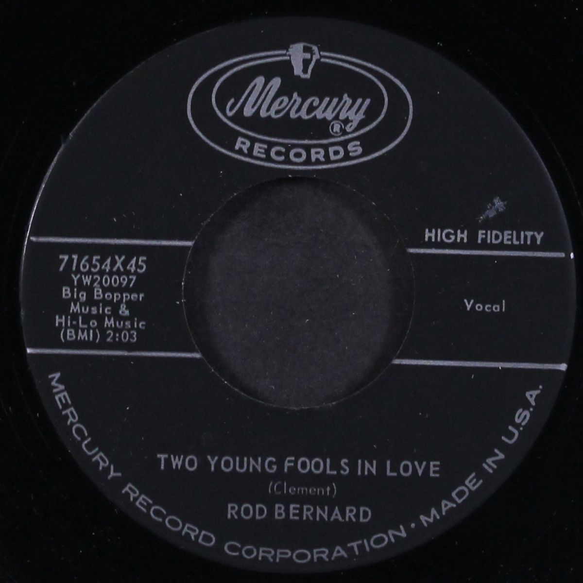 dance fool dance / two young fools in love by ROD BERNARD